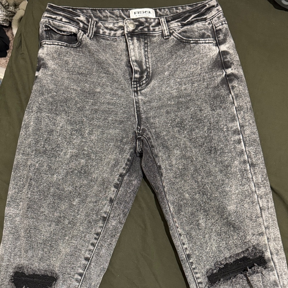 RSQ Women's Black Distressed Skinny Jeans